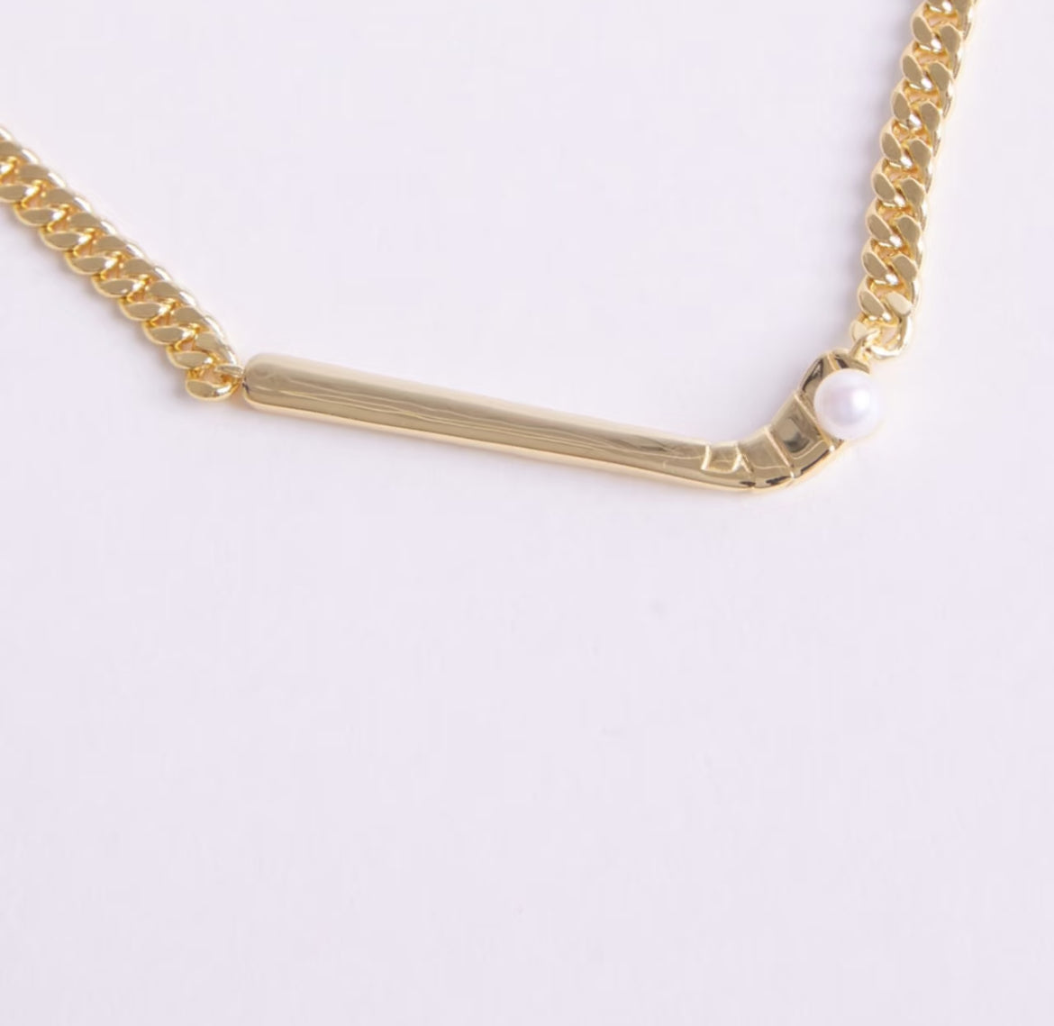 KHAOS "Ice Hockey" Pearl Necklace – S925 Sterling Silver with Natural Freshwater Pearl