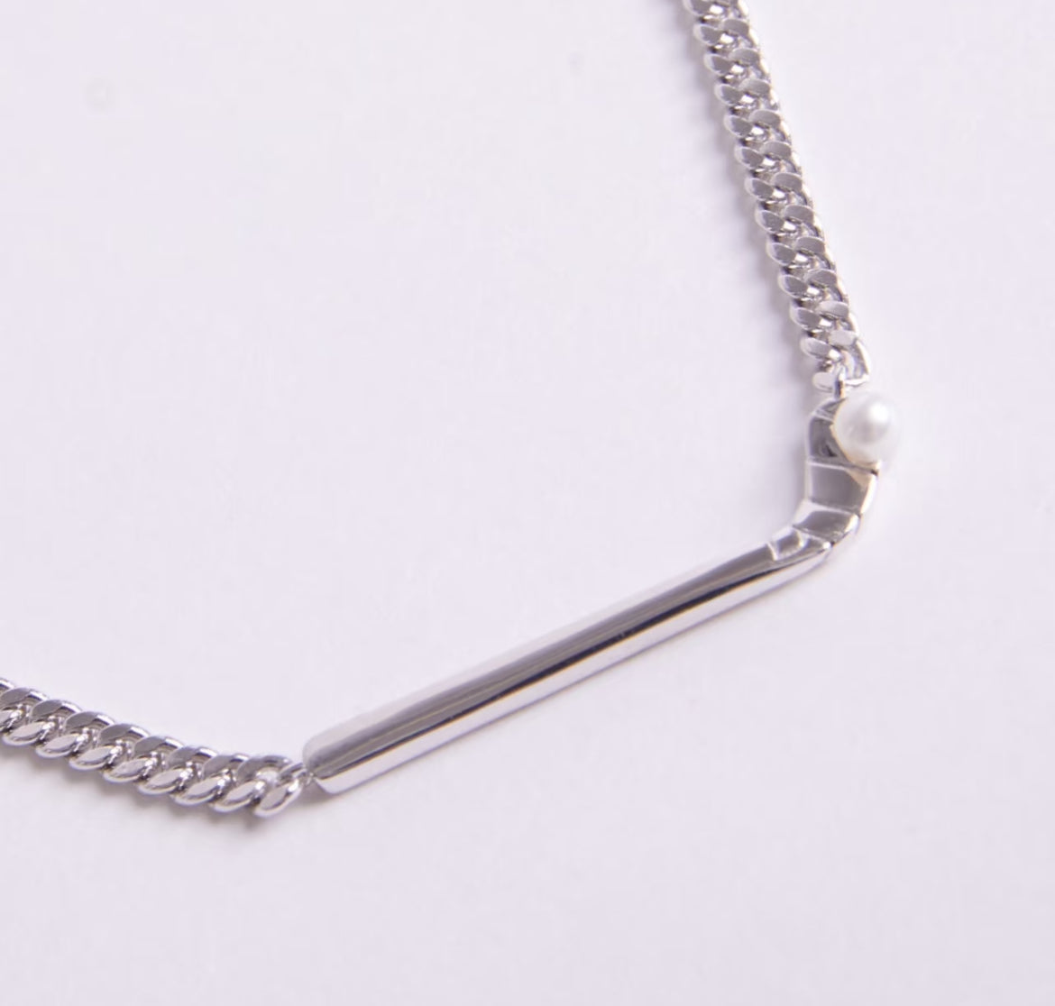 KHAOS "Ice Hockey" Pearl Necklace – S925 Sterling Silver with Natural Freshwater Pearl