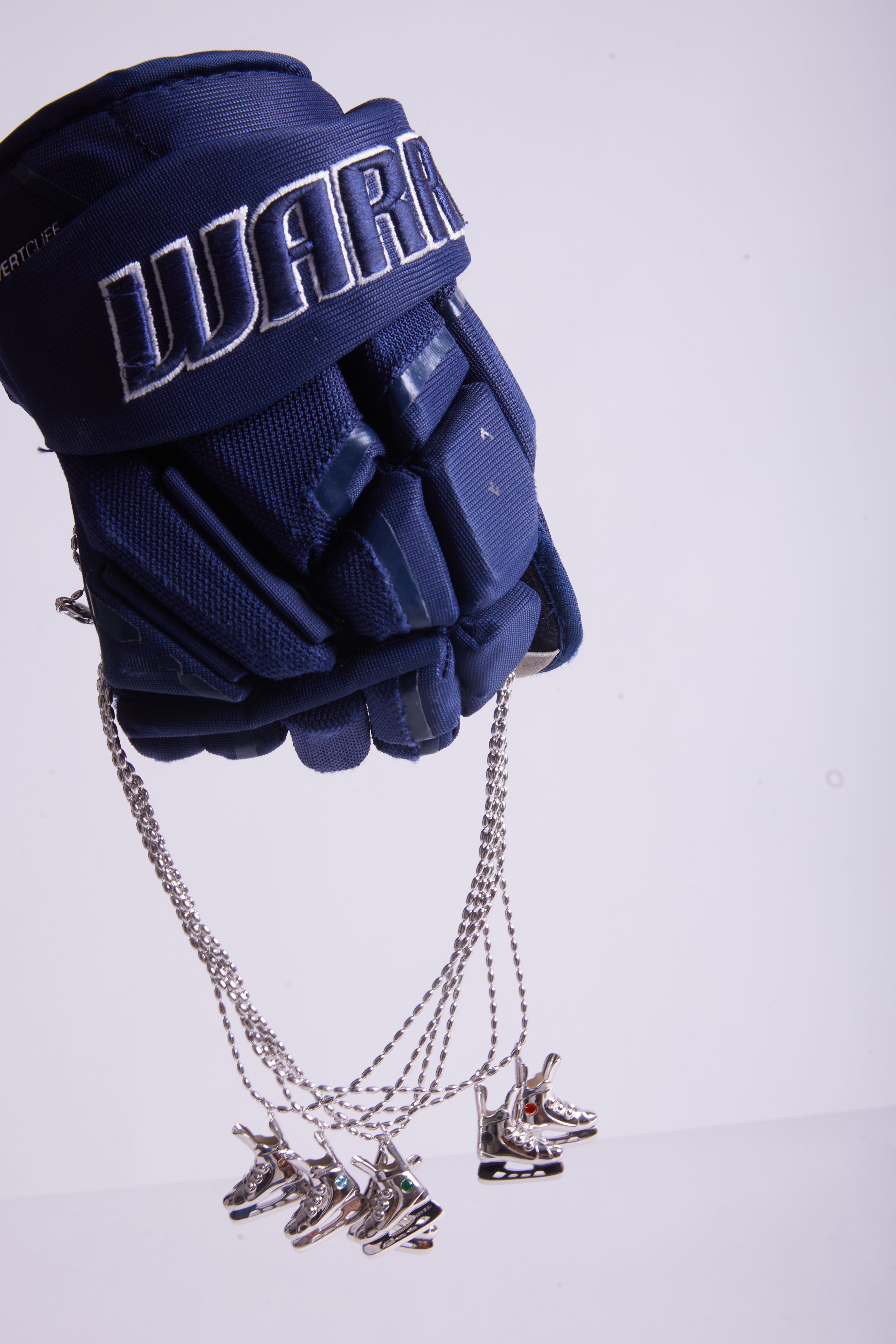 KHAOS "Ice Hockey" Skate Pendant Necklace – S925 Sterling Silver with Zircon Accents